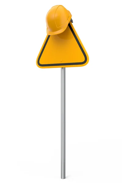 Safety Helmet Hard Hat Road Traffic Sign Isolated White Background — Stock Photo, Image