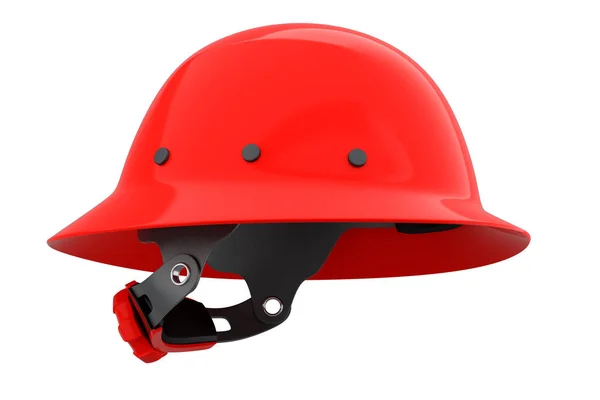 Красный Шлем Безопасности Жесткая Крышка Изолированы Белом Фоне Рендеринг Иллюстрация — стоковое фото