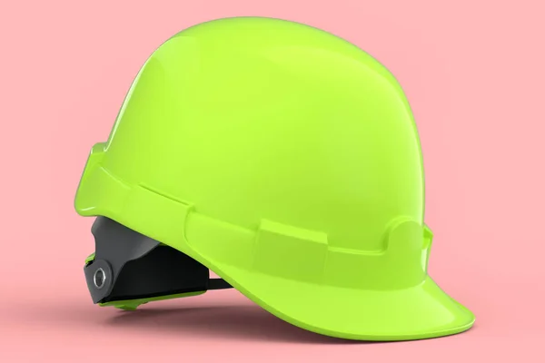 Green Safety Helmet Hard Cap Isolated Pink Background Render Illustration — Stock Photo, Image