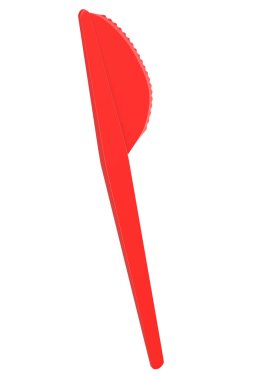 Eco-friendly disposable utensils like knife on white background. 3d render concept of save the earth and zero waste