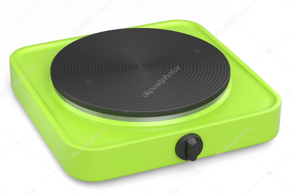 Portable camping electric stove isolated on white background. 3d render