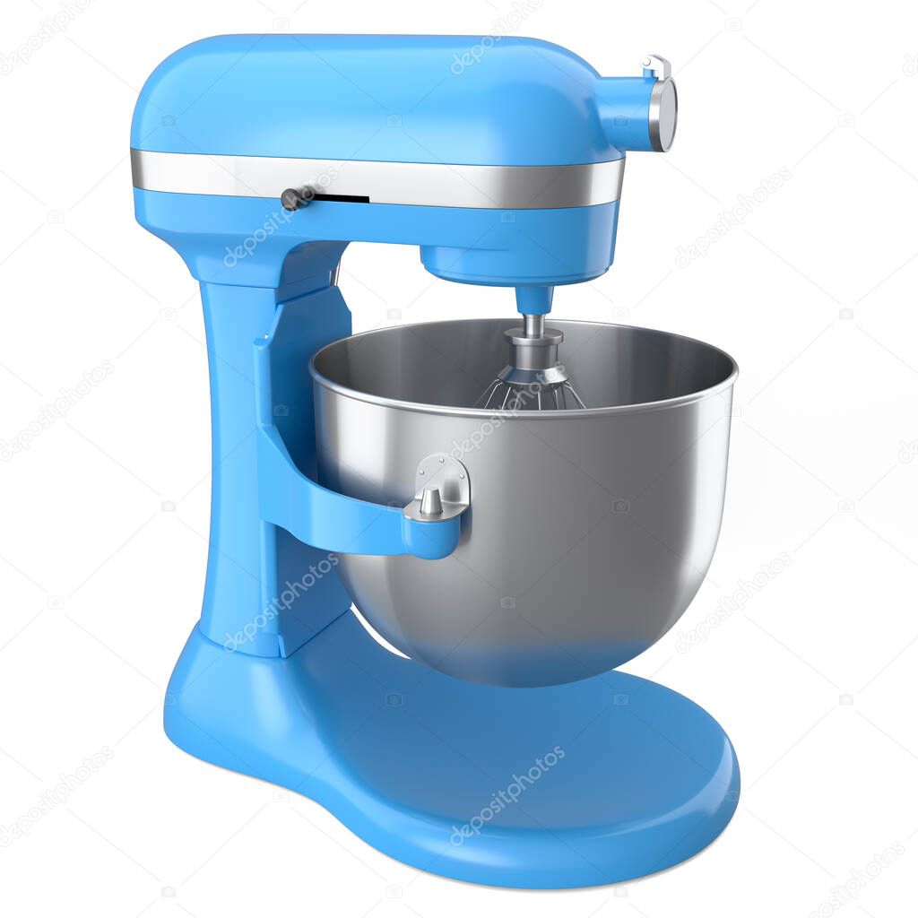Mezclador de cocina moderno para hornear sobre un fondo blanco. 3d