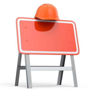 Yol işaretleri ve beyaz arka planda trafik işaretleri var. Sokak trafik işaretinin 3d modelleme şablonu