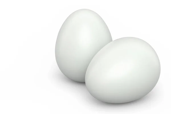 Granja Huevos Recubiertos Azúcar Blanca Orgánica Cruda Aislados Sobre Fondo — Foto de Stock