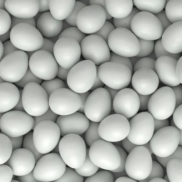 Birçok Çiftlik Çiğ Organik Tavuk Yumurtası Arka Planda Yerel Pazar — Stok fotoğraf