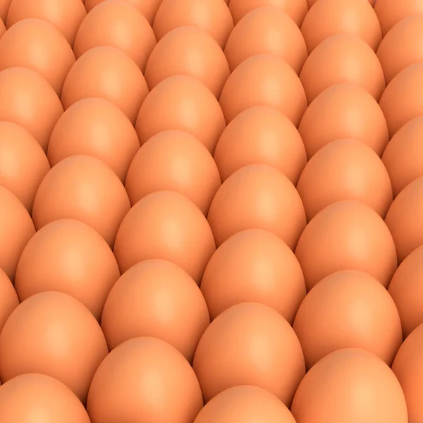 stock image Many farm raw organic brown chicken eggs background. 3d render of Easter concept or organic farm products for Local market