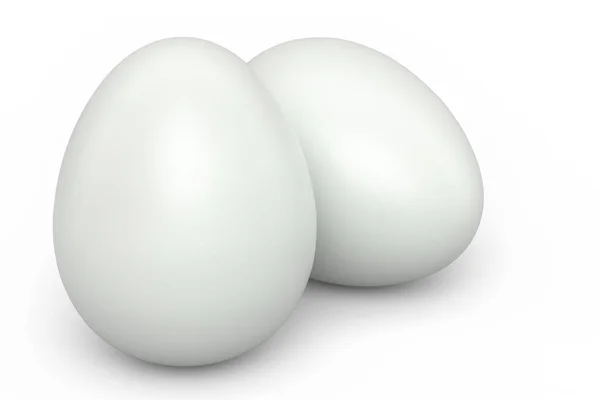 Fazenda Ovos Açúcar Branco Orgânicos Crus Isolados Sobre Fundo Branco — Fotografia de Stock