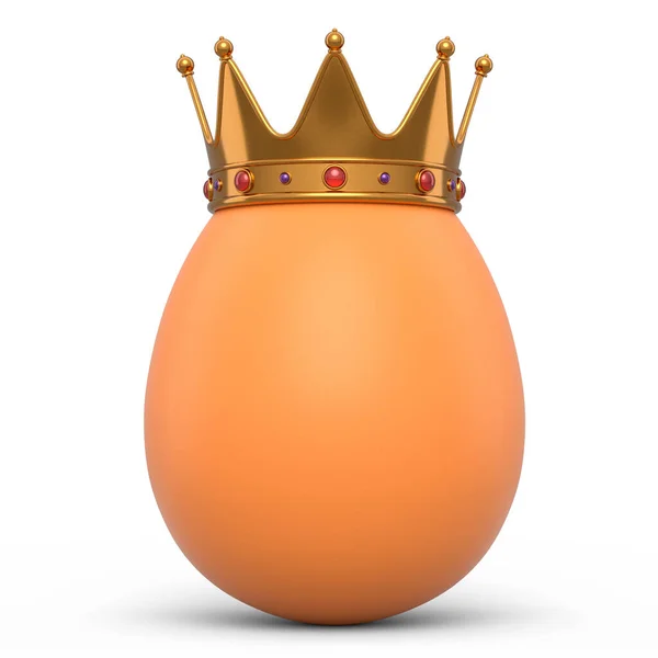 Beyaz Arka Planda Kraliyet Tacı Olan Organik Kahverengi Yumurta Boyutlu — Stok fotoğraf