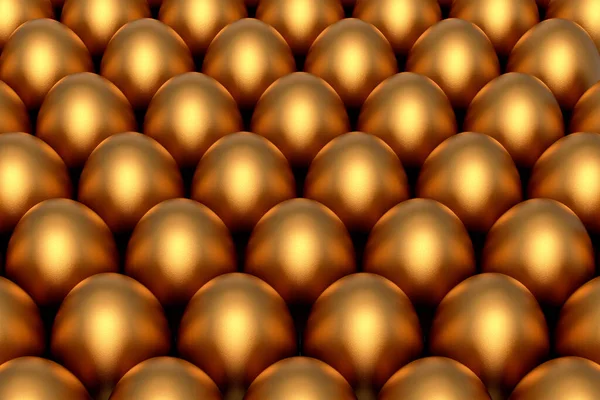Hromada Farmy Syrových Organických Zlatých Kuřecích Vajec Abstraktní Pozadí Vykreslení — Stock fotografie
