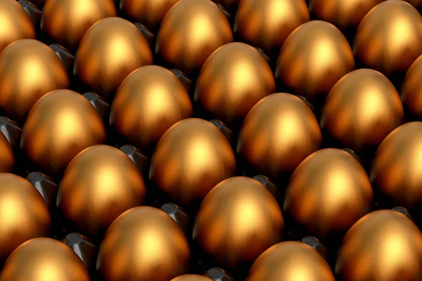 Купа Сільськогосподарських Сирих Органічних Золотих Курячих Яєць Абстрактне Тло Рендеринг — стокове фото