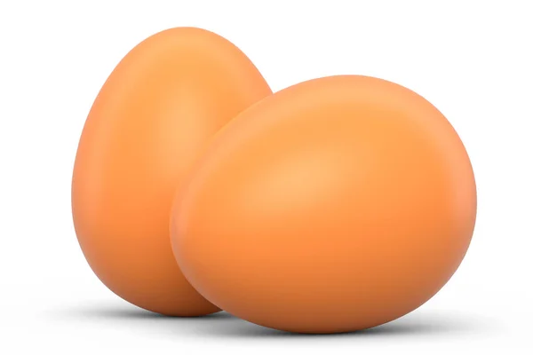Boerderij Rauwe Biologische Bruine Eieren Geïsoleerd Witte Achtergrond Weergave Van — Stockfoto