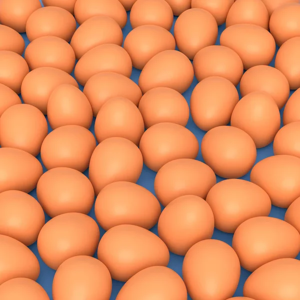 Birçok Çiftlik Organik Kahverengi Tavuk Yumurtası Arka Planda Yerel Pazar — Stok fotoğraf