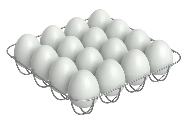 Boerderij Rauwe Biologische Witte Suiker Gecoate Eieren Metalen Dienblad Papier — Stockfoto