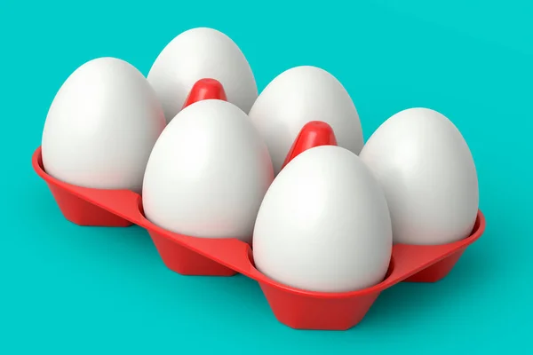 Granja Huevos Recubiertos Azúcar Blanca Orgánica Cruda Bandeja Plástico Cartón —  Fotos de Stock
