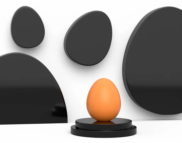 Яйця Коричневої Курки Стоять Подіумі Білому Тлі Англійський Сніданок Вітальних — стокове фото