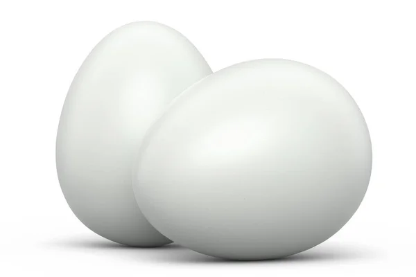 Ферма Сирі Органічні Білі Яйця Цукровим Покриттям Ізольовані Білому Тлі — стокове фото