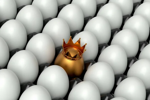 Beyaz Tavuk Yumurtası Yığını Kraliyet Kralının Beyaz Arka Planında Eşsiz — Stok fotoğraf