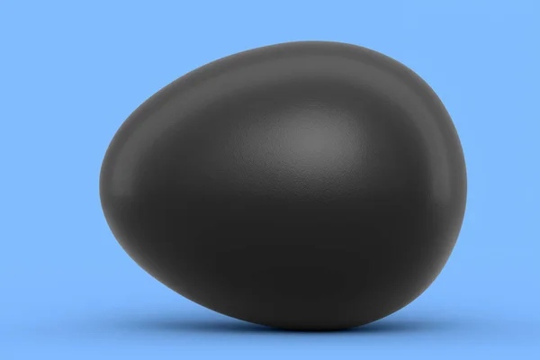 Ферма Органічне Чорне Яйце Синьому Фоні Візуалізація Свіжого Курячого Яйця — стокове фото