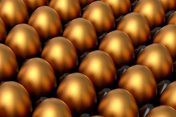 Купа Сільськогосподарських Сирих Органічних Золотих Курячих Яєць Абстрактне Тло Рендеринг — стокове фото