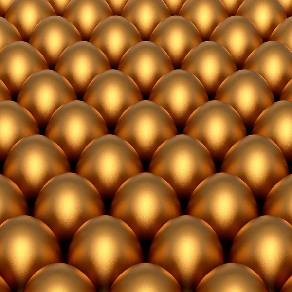 Heap of farm raw organic gold chicken eggs, abstract background. 3d render of Easter concept or Black Friday, luxury, wealth and imperial power