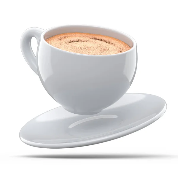 Ceramic Coffee Cup Foam Cappuccino Americano Espresso Mocha Latte Cocoa — 스톡 사진