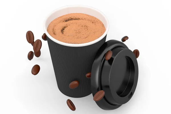 Paper Coffee Cup Coffee Bean Cappuccino Americano Espresso Latte Cocoa — Photo