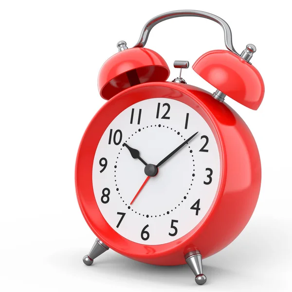 Vintage Alarm Clock White Background Render Concept Wake Time Morning — Φωτογραφία Αρχείου