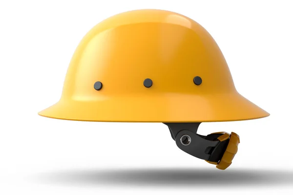 Yellow Safety Helmet Hard Cap Isolated White Background Render Illustration — Stock Photo, Image