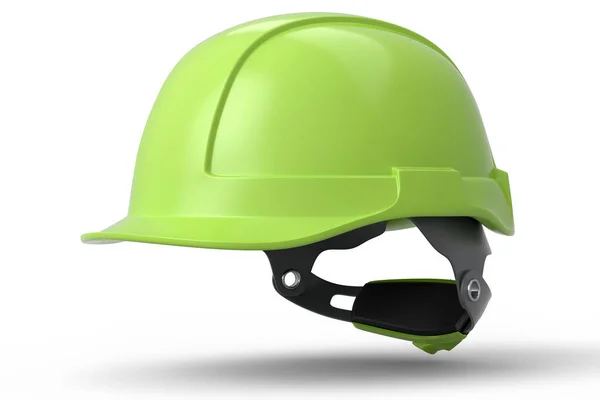 Зеленый Защитный Шлем Жесткая Шапка Белом Фоне Рендеринг Иллюстрация Головных — стоковое фото