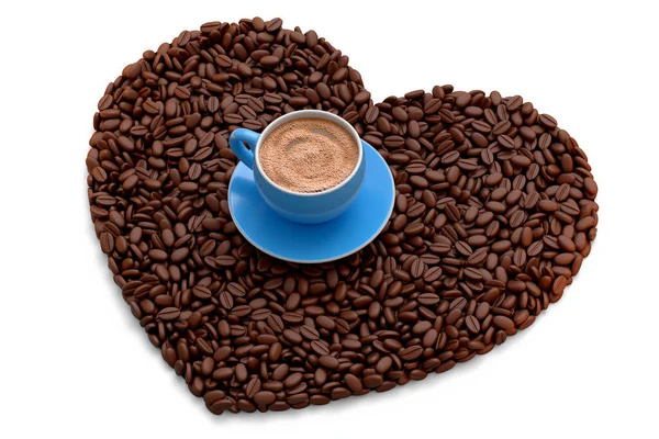 Ceramic Coffee Cup Coffee Beans Cappuccino Americano Espresso Mocha Latte — Foto Stock