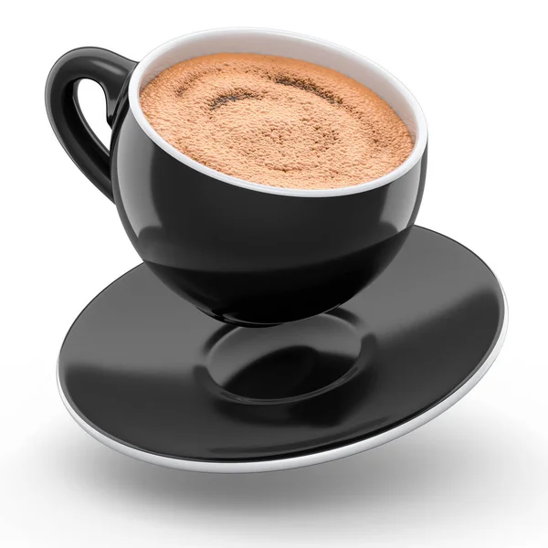 Ceramic Coffee Cup Foam Cappuccino Americano Espresso Mocha Latte Cocoa — Stock Photo, Image