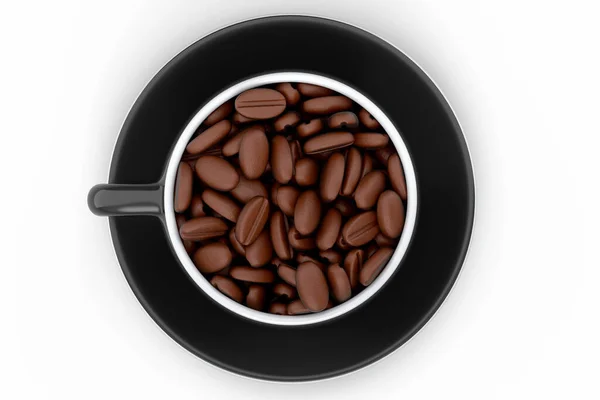 Ceramic Coffee Cup Coffee Beans Cappuccino Americano Espresso Mocha Latte — Φωτογραφία Αρχείου
