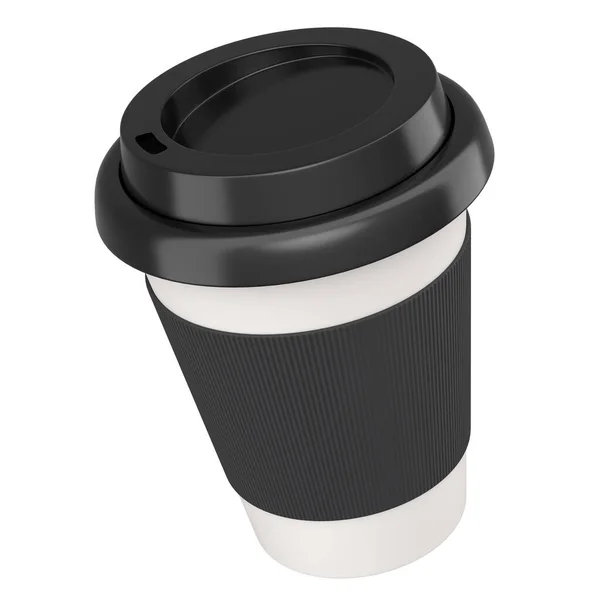 Kaffeetasse Aus Papier Mit Deckel Für Cappuccino American Espresso Mokka — Stockfoto