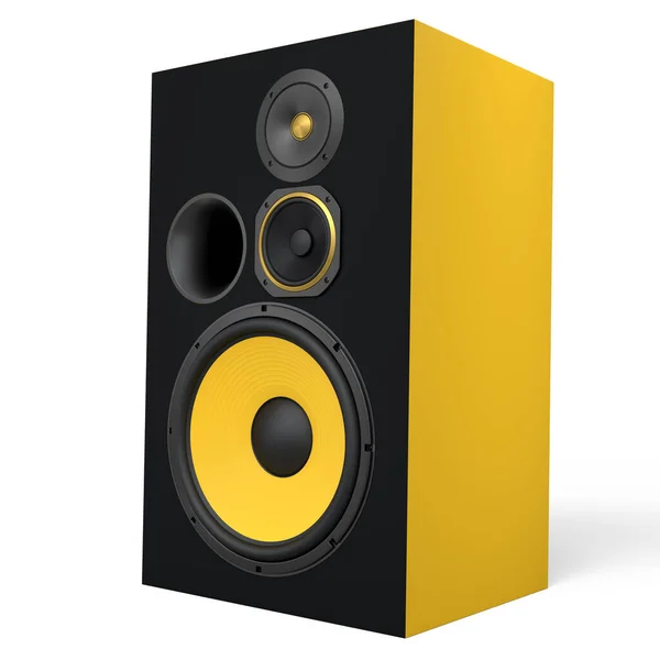 Speakers Loudspeakers Isolated White Background Render Audio Equipment Boombox Sound — Stock Photo, Image