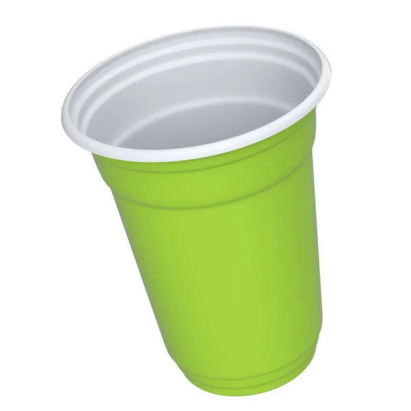 Plastic Disposable Party Cup Isolated White Background Render Take Away — Stock Photo, Image