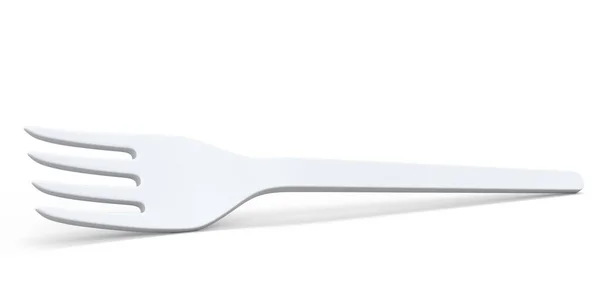 Eco Friendly Disposable Utensils Fork White Background Render Concept Earth — Foto Stock