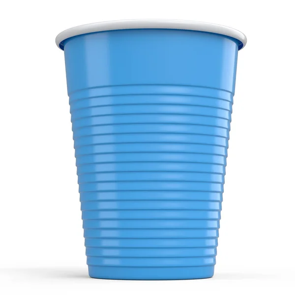 Plastic Disposable Party Cup Isolated White Background Render Take Away — 图库照片#