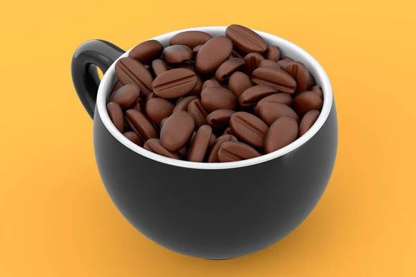 Ceramic Coffee Cup Coffee Beans Cappuccino Americano Espresso Mocha Latte — Stok fotoğraf