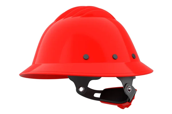 Красный Шлем Безопасности Жесткая Крышка Изолированы Белом Фоне Рендеринг Иллюстрация — стоковое фото