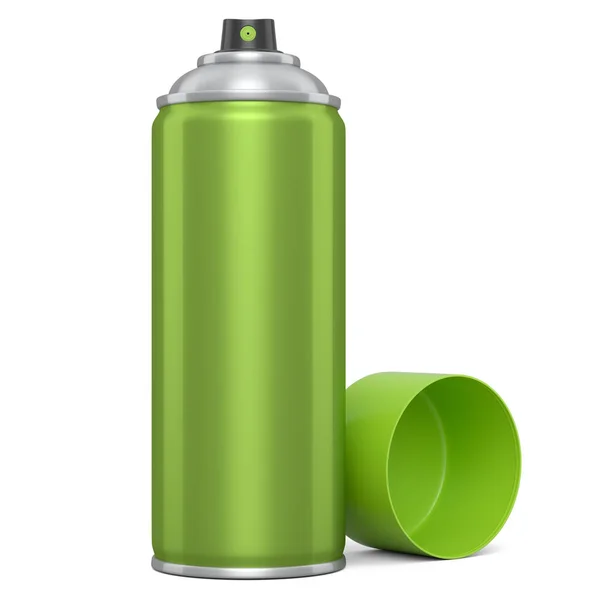 Kan Sprayfärg Isolerad Vit Bakgrund Render Sprayfärg Flaska Och Dispensercan — Stockfoto