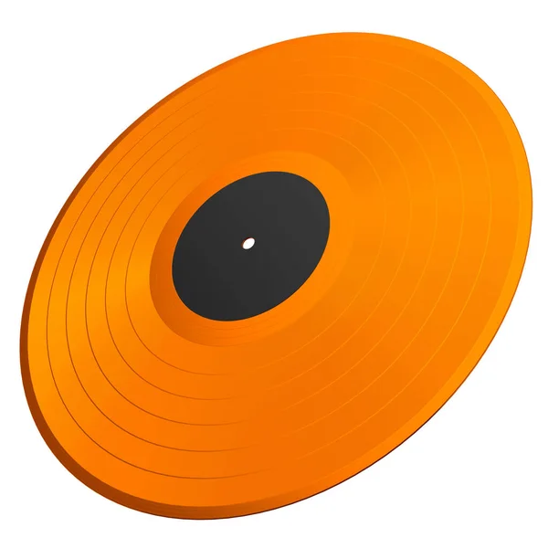 Black Vinyl Record Label Isolated White Background Render Musical Long — Stok fotoğraf
