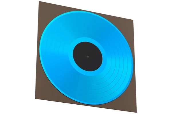 Black Vinyl Record Cover Isolated White Background Render Musical Long — Foto de Stock