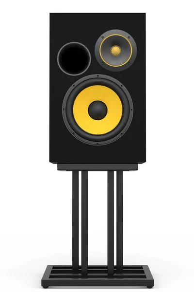 Speakers Loudspeakers Stand Isolated White Background Render Audio Equipment Boombox — Stock Photo, Image