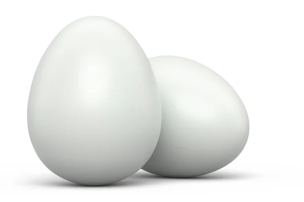 Granja Huevos Recubiertos Azúcar Blanca Orgánica Cruda Aislados Sobre Fondo — Foto de Stock