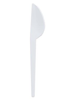 Eco-friendly disposable utensils like knife on white background. 3d render concept of save the earth and zero waste