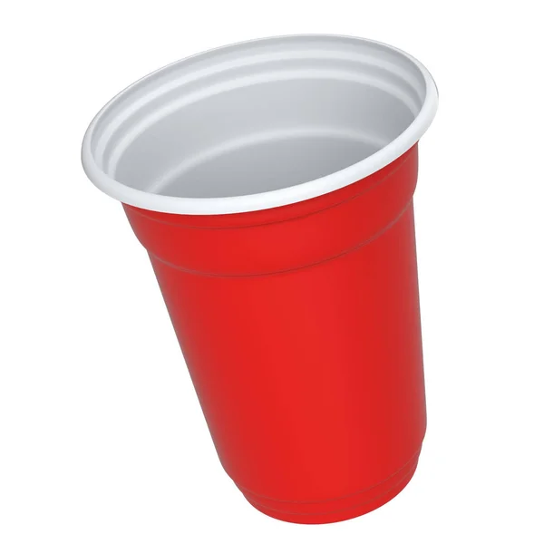 Plastic Disposable Party Cup Isolated White Background Render Take Away — 스톡 사진