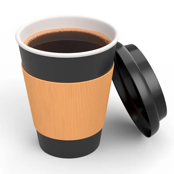 Kaffeetasse Aus Papier Mit Deckel Für Cappuccino American Espresso Mokka — Stockfoto
