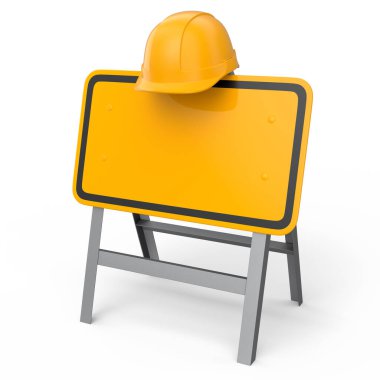 Yol işaretleri ve beyaz arka planda trafik işaretleri var. Sokak trafik işaretinin 3d modelleme şablonu