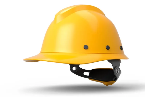 Yellow Safety Helmet Hard Cap Isolated White Background Render Illustration — Stock Photo, Image