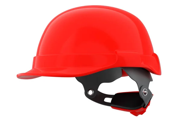 白い背景に隔離された赤い安全ヘルメットやハードキャップ 3次元レンダリングとヘッドギアとハンディマンツールのイラスト — ストック写真